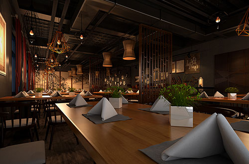 宁夏简约大气中式风格餐厅设计装修效果图