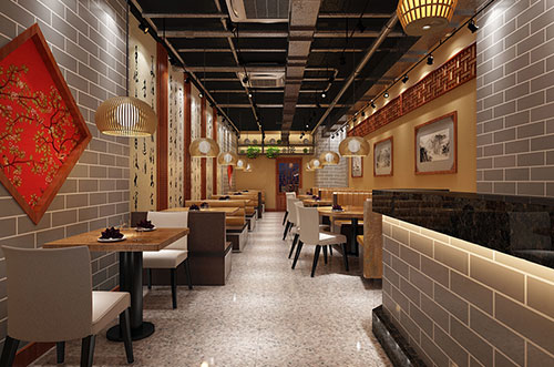 宁夏传统中式餐厅餐馆装修设计效果图