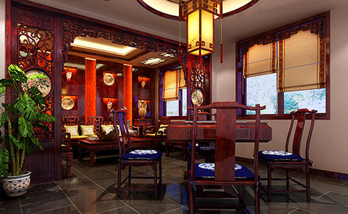 宁夏古典中式风格茶楼包间设计装修效果图